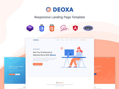 Deoxa - Angular 10 Landing Page Template