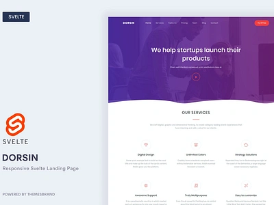 Dorsin - Svelte Landing Page Template app bootstrap branding design graphic design html illustration landing landing page multipurpose page purpose svelte ui ui design ux ux design web web development website