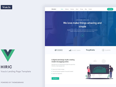 Hiric - VueJs Landing Page Template app branding design graphic design html illustration landing landing page motion graphics multipurpose page purpose ui ui design ux ux design web web development web maintance website