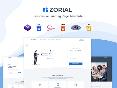 Zorial - Landing Page Template app branding design graphic design illustration landing landing page launch marketing multipurpose page template purpose startup ui ui design ux ux design web development web maintance website