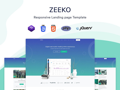 Zeeko - Landing Page Template annual annual report app blog branding design illustration landing landing page multipurpose page purpose template ui ui design ux ux design web development web maintance website