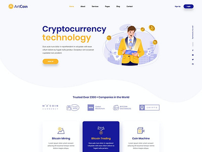 ArtCoin | Bitcoin and Cryptocurrency PSD Template