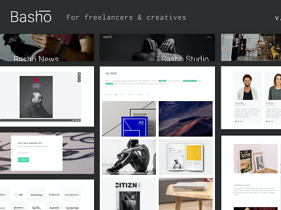 Basho - A Creative HTML5 Template for Freelancers app branding design gallery illustration landing landing page masonry page parallax photography responsive ui ui design ux ux design web web development web maintance website