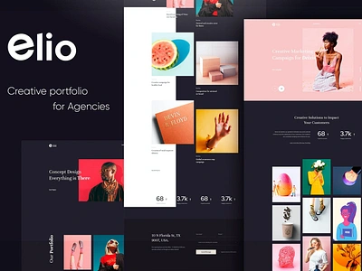 Elio - Creative Portfolio HTML5 CSS3 Template agency app branding creative portfolio design freelance html illustration maintance multipurpose portfolio template ui ui design ux ux design web web development web maintance website