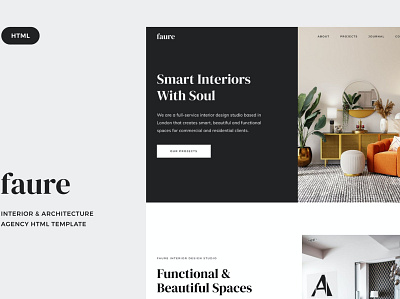 Faure - Interior & Architecture Agency HTML app architecture agency branding design html interior interior design lookbook motion graphics multipurpose portfolio purpose studio ui ui design ux ux design web development web maintance website
