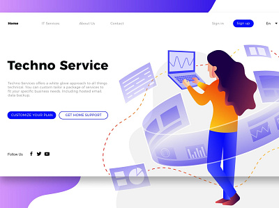 IT Service - Banner & Landing Page app banner branding design illustration it it service landing landing page multipurpose page purpose ui ui design ux ux design web web development web maintance website