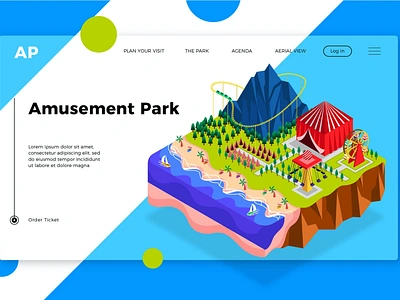 Amusement Park - Banner & Landing Page amusement app banner branding design graphic design illustration landing landing page multipurpose page park ui ui design ux ux design web web development web maintance website