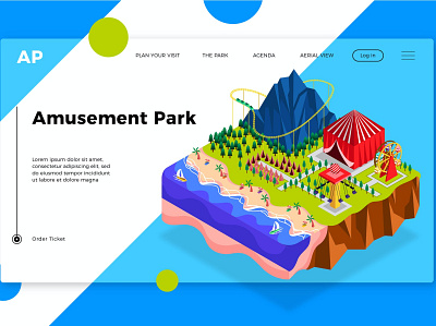 Amusement Park - Banner & Landing Page amusement app banner branding design graphic design illustration landing landing page multipurpose page park ui ui design ux ux design web web development web maintance website