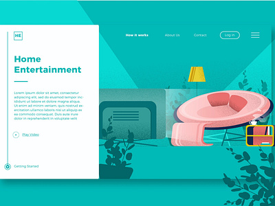 Home Enterteinment - Banner & Landing Page app banner branding design enterteinment home home enterteinment icon illustration landing landing page page strategy ui ui design ux ux design webapp website working