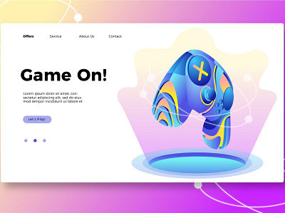 Game On - Banner & Landing Page app banner branding design development game on icon illustration landing landing page multipurpose page purpose ui ui design ux ux design web development webapp website