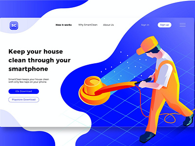 Cleaning & Sanitation - Banner & Landing Page app banner banner template branding cleaning design graphic design illustration landing landing page multipurpose sanitation services ui ui design ux ux design web development web maintance website