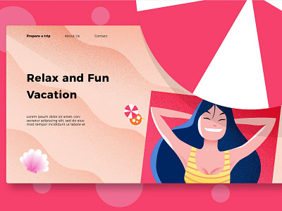 Vacation - Banner & Landing Page app banner branding design development graphic design html illustration landing landing page process ui ui design ux ux design vacation web development web maintance webapp website