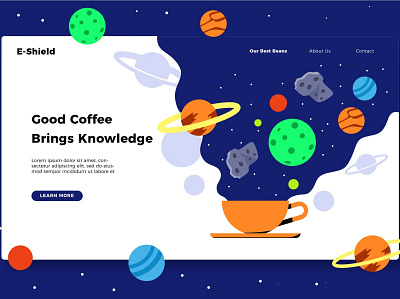 Coffee World - Banner & Landing Page app banner branding coffee world design development graphic design illustration landing landing page multipurpose planet process ui ui design ux ux design web web maintance website