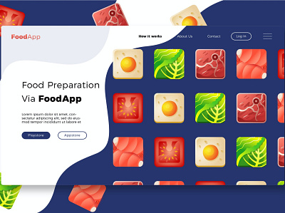 Foodapp - Banner & Landing Page app banner page branding chef concept cook design development html icon illustration landing landing page technology ui ui design ux ux design webapp website