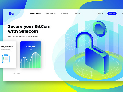 SafeCoin - Banner & Landing Page app banner page branding chef concept design development html icon illustration landing landing page page technology ui ui design ux ux design webapp website