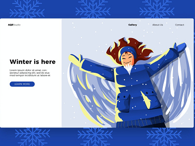 Winter - Banner & Landing Page app banner banner winter bitcoin branding coin design development html illustration landing page page ui ui design ux ux design web development web maintance webapp website