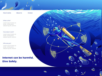 Dive Safely - Banner & Landing Page app banner branding concept design development dive dive safely icon landing launch process safely technology ui ui design ux ux design webapp website