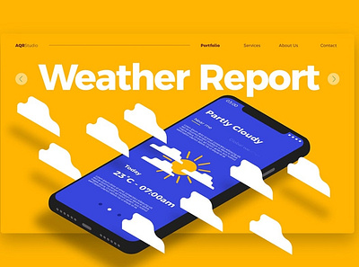 Weather Report - Banner & Landing Page app banner branding design development graphic design illustration landing landing page process prototype report strategy ui ui design ux ux design ux prototype webapp website