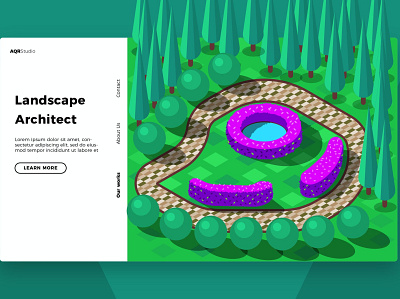 Landscape Architect - Banner & Landing Page app architect branding business concept design development illustration landing landing page landscape landscape architect launch technology ui ui design ux ux design webapp website