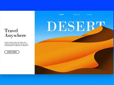 Desert Travel - Banner & Landing Page app banner branding desert travel design development html illustration landing landing page strategy travel landing ui ui design ux ux design web web development webapp website