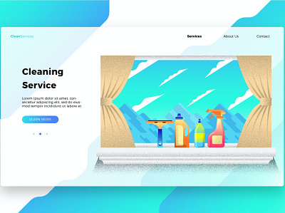 Cleaning Service - Banner & Landing Page app branding business cleaning cleaning service concept landing design development illustration landing page multipurpose purpose service ui ui design ux ux design web web development website