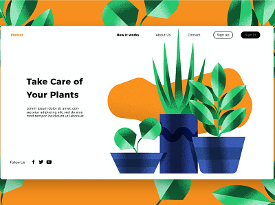 Plants - Banner & Landing Page app branding business design development html illustration landing page landing template multipurpose plants plants page ui ui design ux ux design web web development webapp website