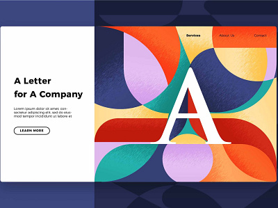 Letter A - Banner & Landing Page app banner design development font illustration landing landing page launch letter multipurpose purpose ui ui design ux ux design web development webapp website