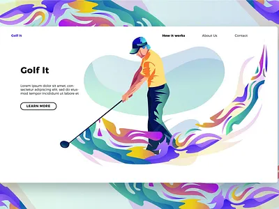 Golf It - Banner & Landing Page app banner design development font graphic design illustration landing landing page launch multipurpose ui ui design ux ux design web development web maintance webapp website