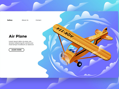 Air plane - Banner & Landing Page air air plane app banner branding design development icon landing landing page photo process studio technology ui design ux ux design v webapp website