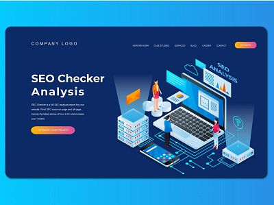 Isometric Landing Page app banner concept design development illustration landing landing page marketing process professional it profit ui ui design ux ux design web development web maintance webapp website