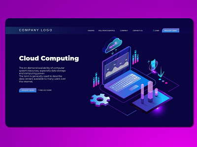 Isometric Landing Page app banner concept design development illustration landing landing page marketing process professional it profit ui ui design ux ux design web development web maintance webapp website