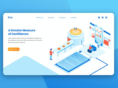 Isometric Landing Page app banner concept design development isometric landing page marketing page process professional it profit ui ui design ux ux design web development web maintance webapp website