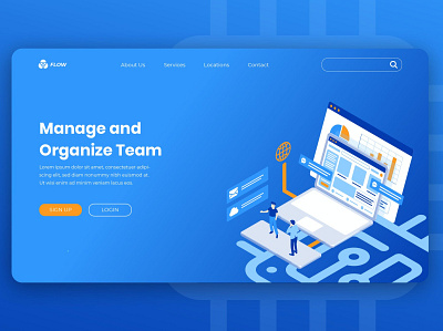 Isometric Landing Page app banner concept design development isometric landing page marketing page process professional it profit ui ui design ux ux design web development web maintance webapp website