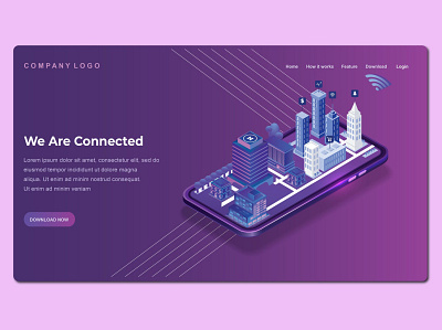 Isometric Landing Page app banner concept design development isometric landing page marketing page process professional it profit ui ui design ux ux design web development web maintance webapp website