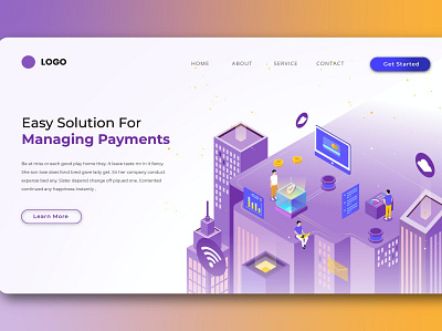 Isometric Landing Page app banner concept design development isometric landing page marketing page process professional it profit ui ui design ux ux design web development web maintance webapp website