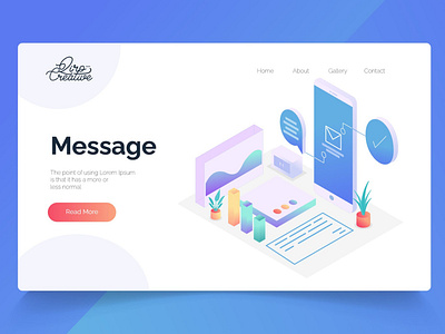 Message - Isometric Landing Page