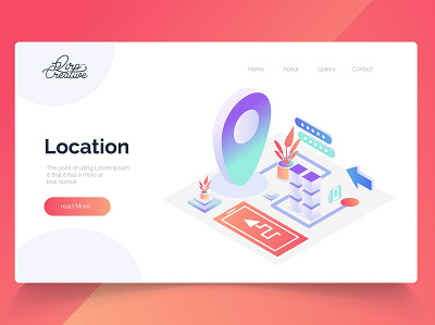 Location - Isometric Landing Page app banner concept design development isometric landing page marketing page process professional it profit ui ui design ux ux design web development web maintance webapp website