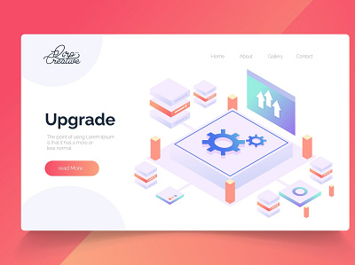 Upgrade - Isometric Landing Page app banner concept design development isometric landing page marketing page process professional it profit ui ui design ux ux design web development web maintance webapp website