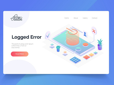 Logged Error- Isometric Landing Page