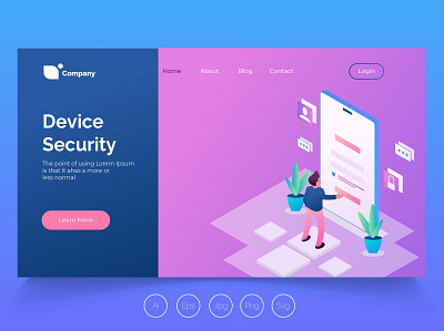 Isometric Landing Page vol.13 app banner concept design development isometric landing page marketing page process professional it profit ui ui design ux ux design web development web maintance webapp website