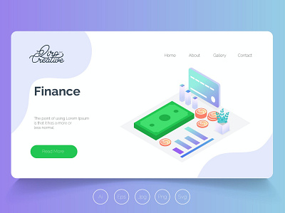 Isometric Landing Page QRS7 app banner concept design development isometric landing page marketing page process professional it profit ui ui design ux ux design web development web maintance webapp website