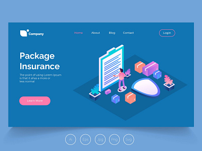 Isometric Landing Page app banner concept design development isometric landing page marketing page process professional it profit ui ui design ux ux design web development web maintance webapp website