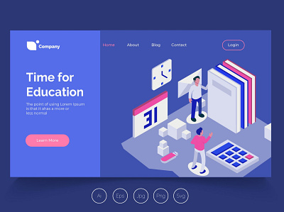 Isometric Landing Page app banner concept design development isometric landing page marketing page process professional it profit ui ui design ux ux design web development web maintance webapp website