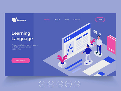 Isometric Landing Page app banner concept design development isometric landing page marketing page process professional it profit ui ui design ux ux design web development web maintance webapp website