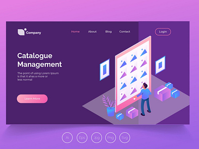 Isometric Landing Page vol.3 app banner catalogue concept design development isometric landing page management process professional it profit ui ui design ux ux design web development web maintance webapp website