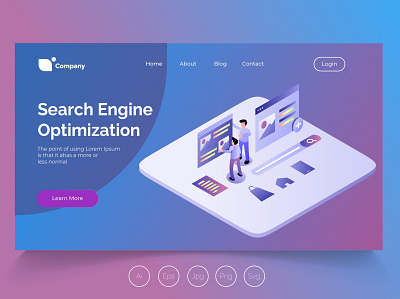 Isometric Landing Page vol.26 app banner catalogue concept design development engine isometric landing page management process professional it profit ui ui design ux design web development web maintance webapp website