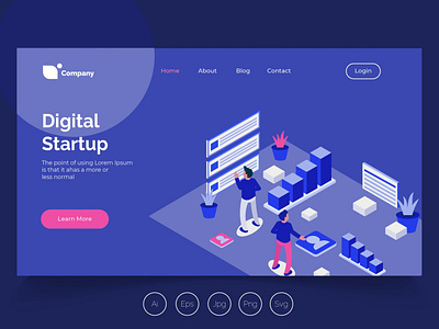 Isometric Landing Page vol.20