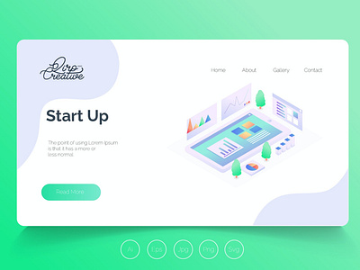 Isometric Landing Page QRS16