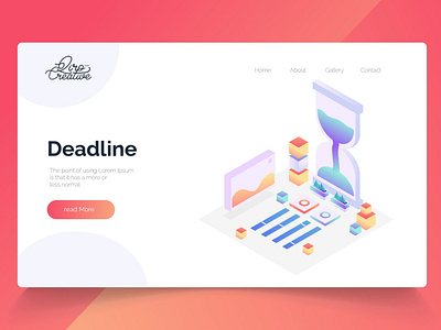 Deadline - Isometric Landing Page app banner design development education education program illustration isometric landing page management professional it profit ui ui design ux ux design web development web maintance webapp website