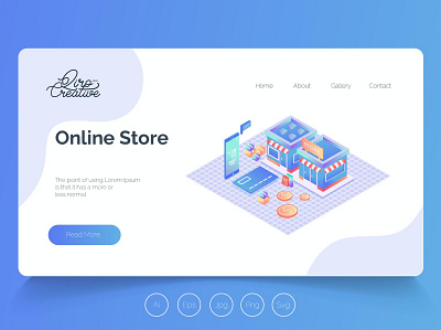 Isometric Landing Page QRS9 app banner design development illustration isometric landing page online online store professional it profit store ui ui design ux ux design web development web maintance webapp website